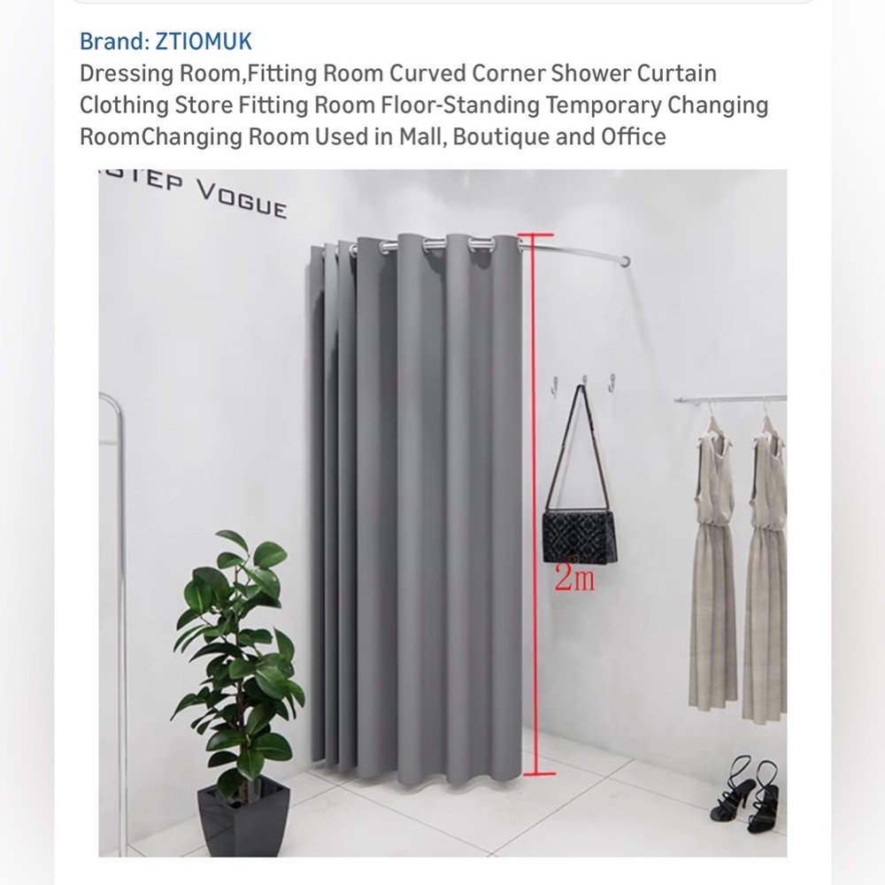 Amazon Fitting Room Curved Curtain Panel Room Darkening Curtain‎